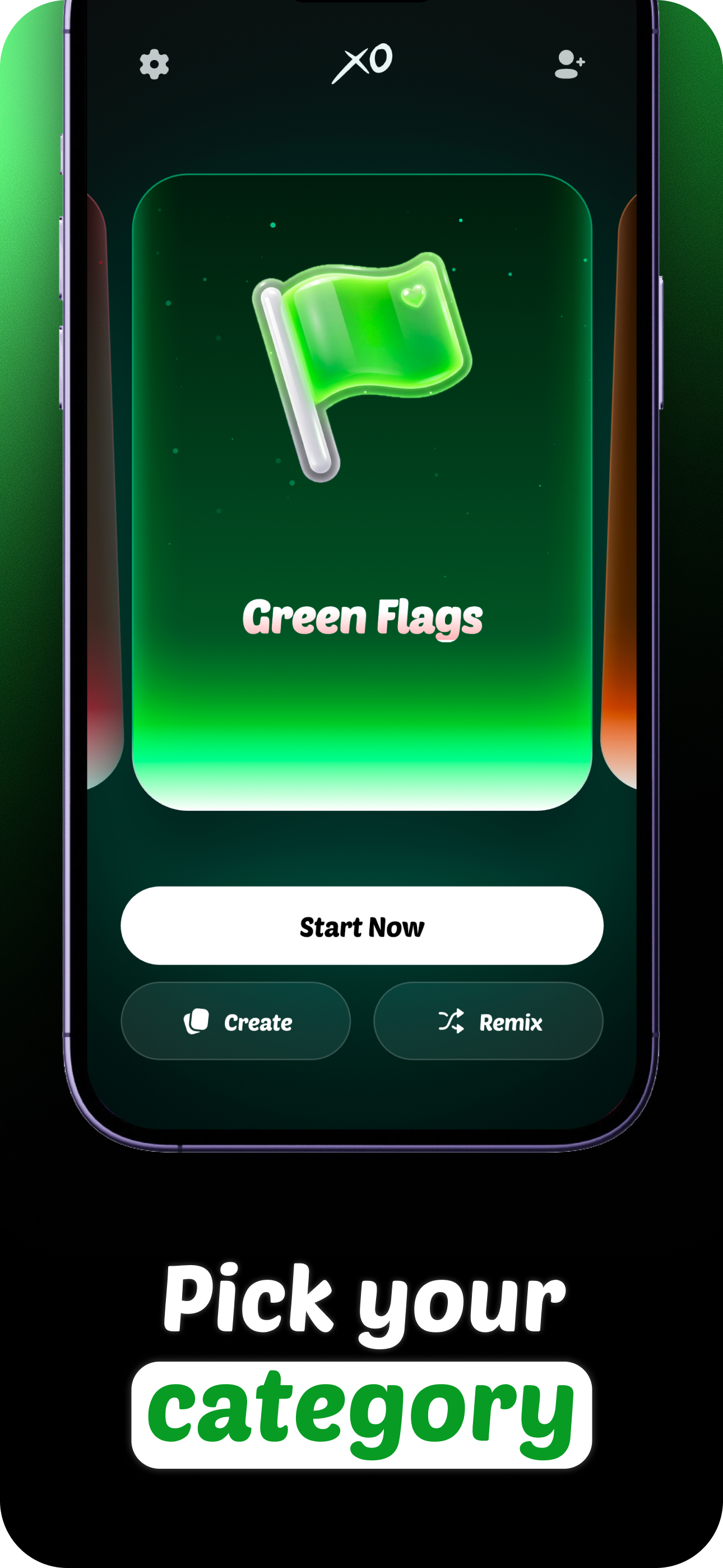 XO red challenge screen